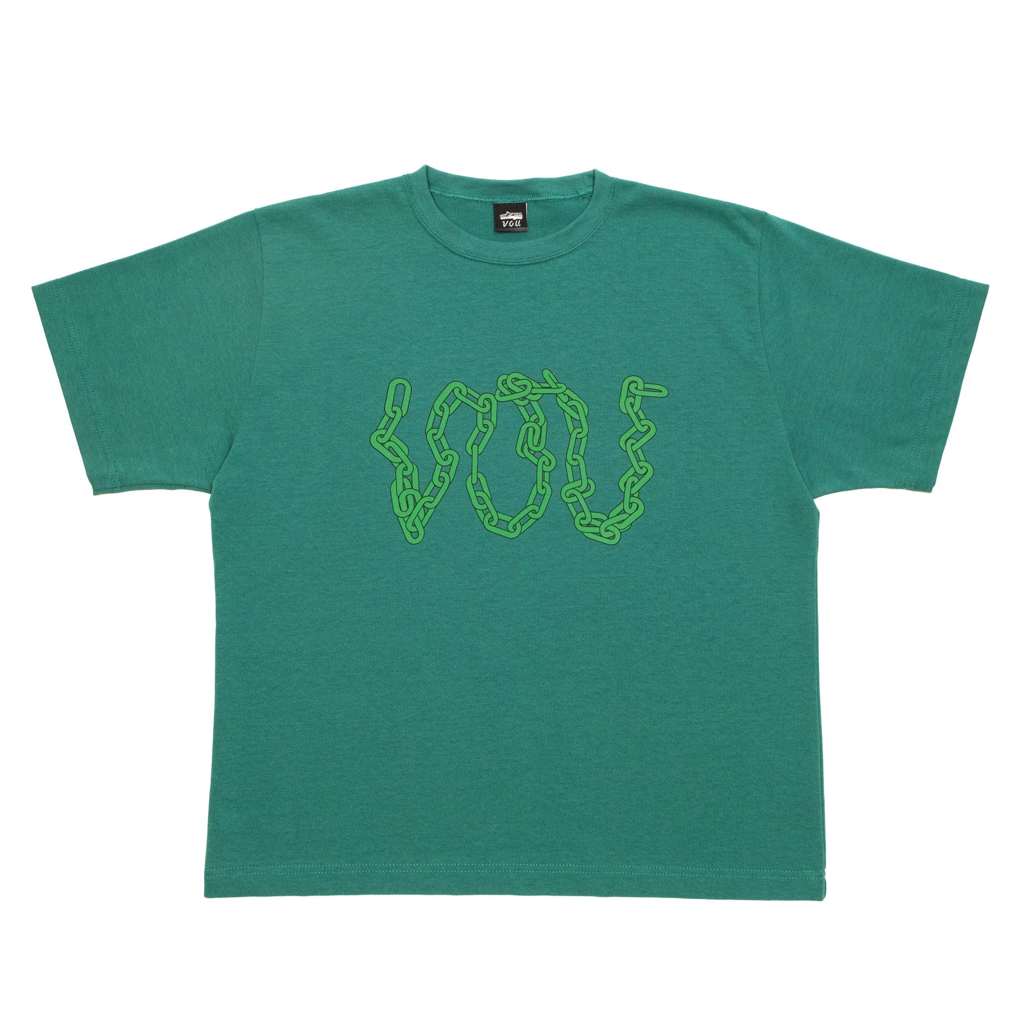 VOU CHAIN LOGO TEE (GREEN × LIGHT GREEN) – VOU/棒 ONLINE
