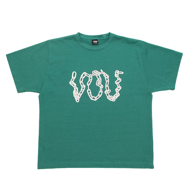 VOU CHAIN LOGO TEE (GREEN × WHITE)