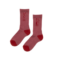 VOU LOGO&LOG SOX (CORAL RED)