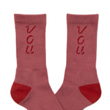 VOU LOGO&LOG SOX (CORAL RED)