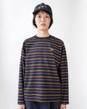 【COMING SOON】<br>VOU PEACE STRIPES L/S TEE (BLACK)